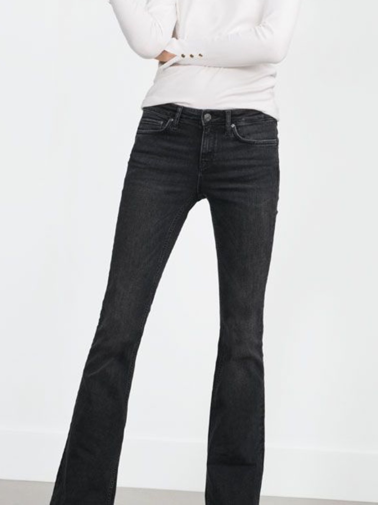 Zara Lowrise Bootcut Black Jeans